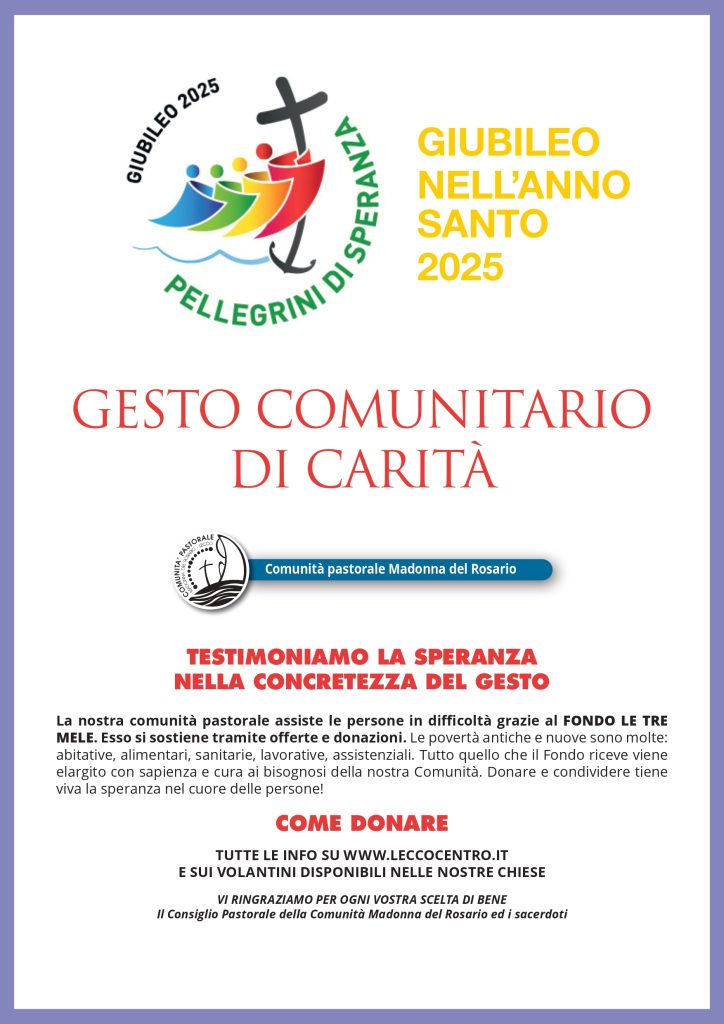 Un gesto comunitario di carità 1 Giubileo2025 gesto comunitario page 0001