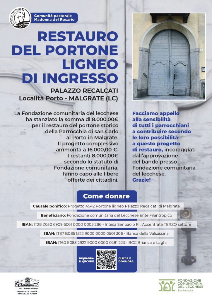 Restauro del portone ligneo di Palazzo Recalcati 1 locandina Restauro portone page 0001
