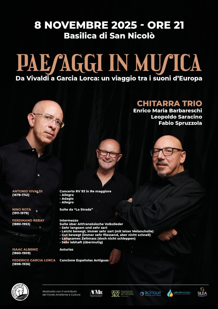 Paesaggi in musica. Da Vivaldi a Garcia Lorca: un viaggio tra i suoni d'Europa 1 Locandina concerto 8 novembre